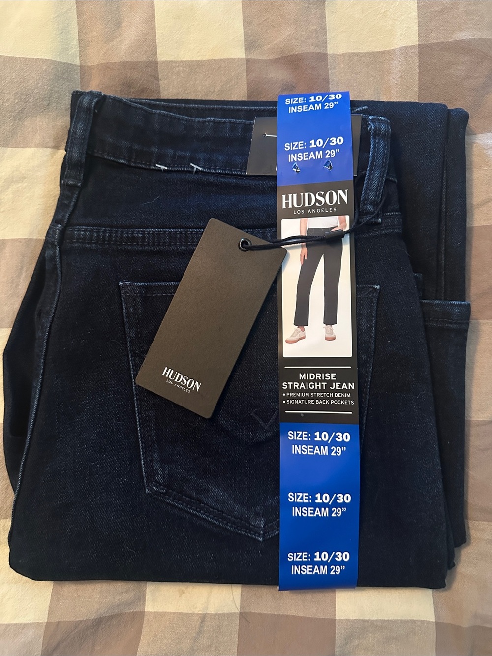 Hudson Jeans Midrise Straight Leg Dark Indigo Denim